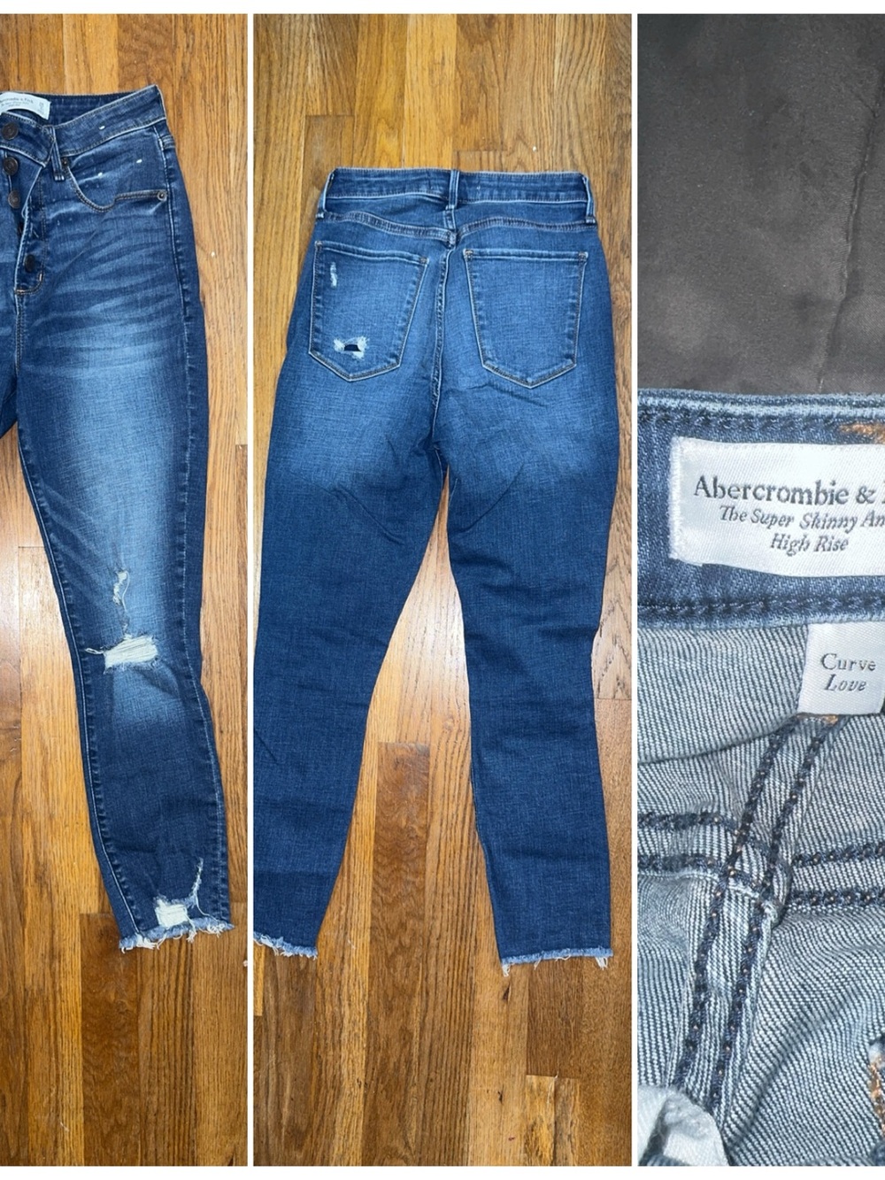 Abercrombie & Fitch Dark Blue Super Skinny High Rise Jeans